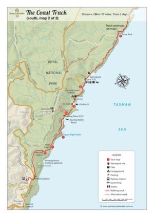 Royal National Park Coastal Walk Map - Sydney Coast Walks